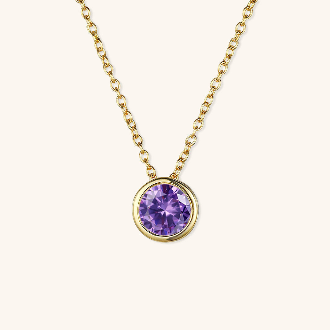 Birthstone Necklace | Personalized Gold Pendant with Gemstone 7