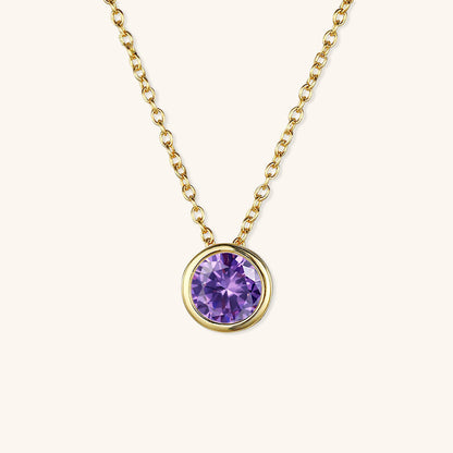 Birthstone Necklace | Personalized Gold Pendant with Gemstone 7