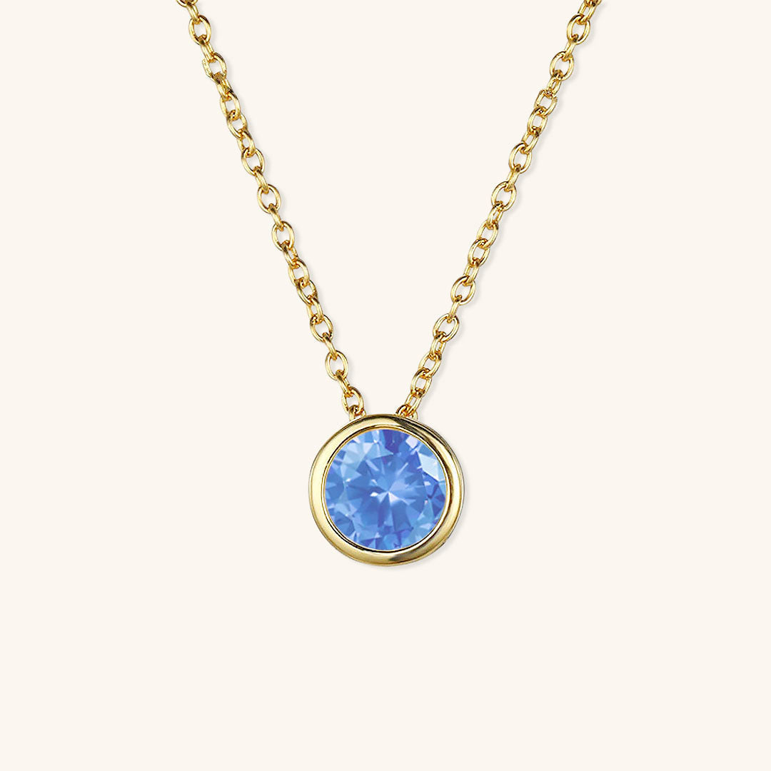 Birthstone Necklace | Personalized Gold Pendant with Gemstone 8