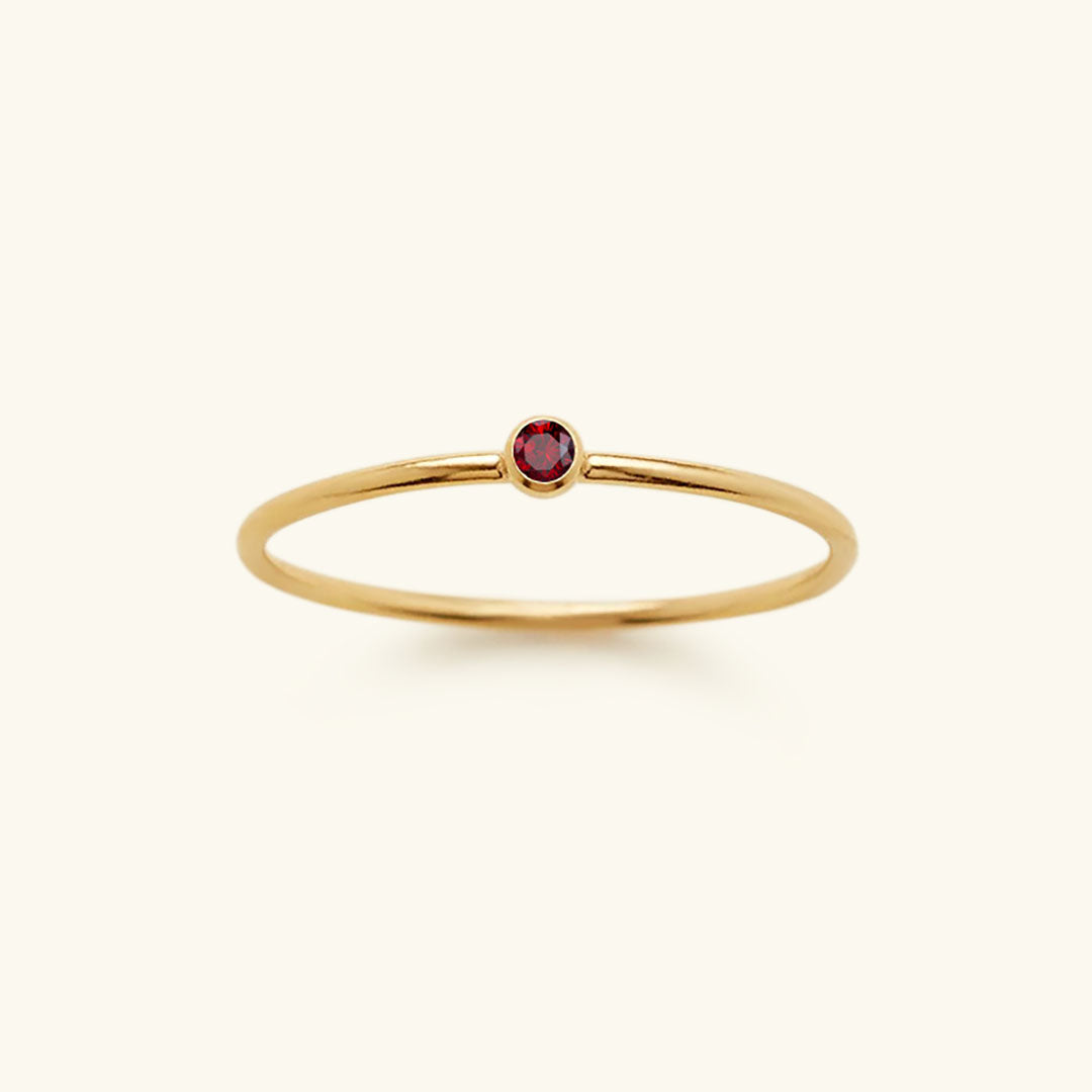 Birthstone Stacker Ring | Customizable 14k Gold-Plated Elegance 0