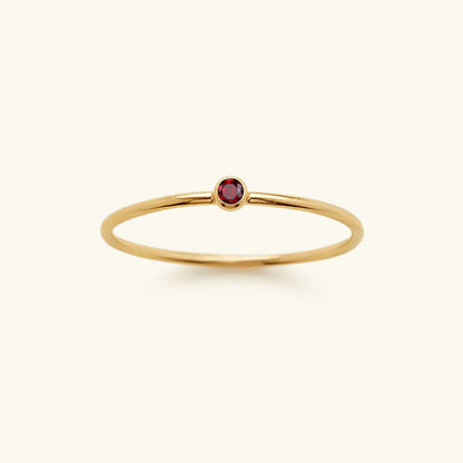 Birthstone Stacker Ring | Customizable 14k Gold-Plated Elegance 0