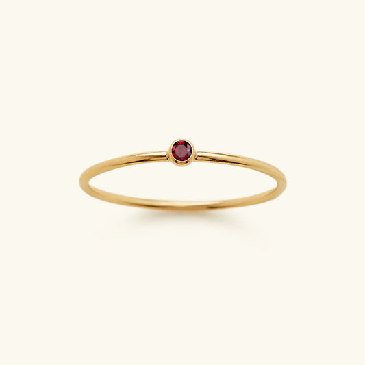 Birthstone Stacker Ring | Customizable 14k Gold-Plated Elegance 0