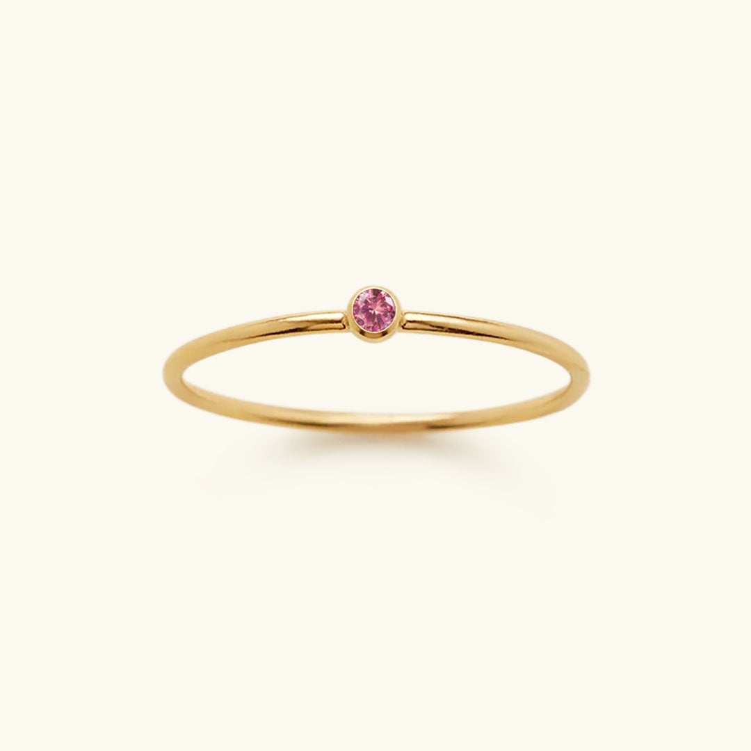Birthstone Stacker Ring | Customizable 14k Gold-Plated Elegance 10