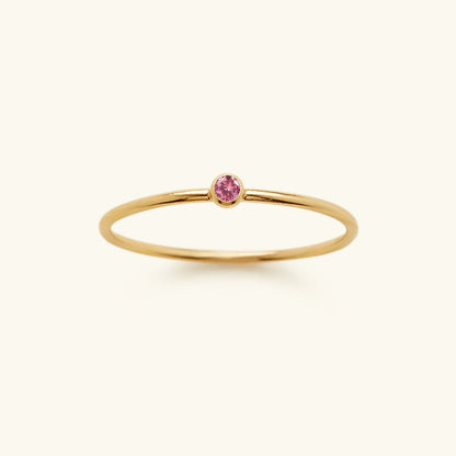 Birthstone Stacker Ring | Customizable 14k Gold-Plated Elegance 10