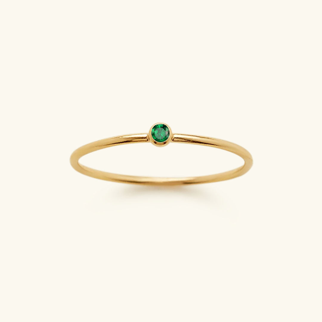 Birthstone Stacker Ring | Customizable 14k Gold-Plated Elegance 11