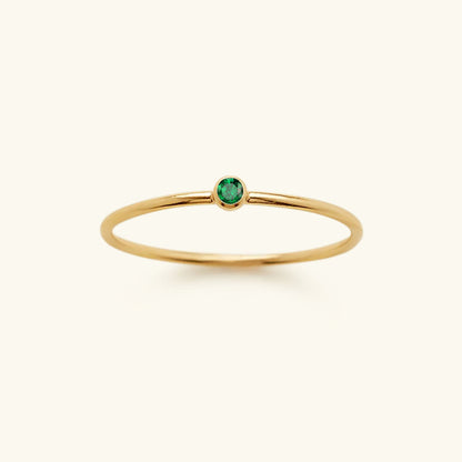 Birthstone Stacker Ring | Customizable 14k Gold-Plated Elegance 11