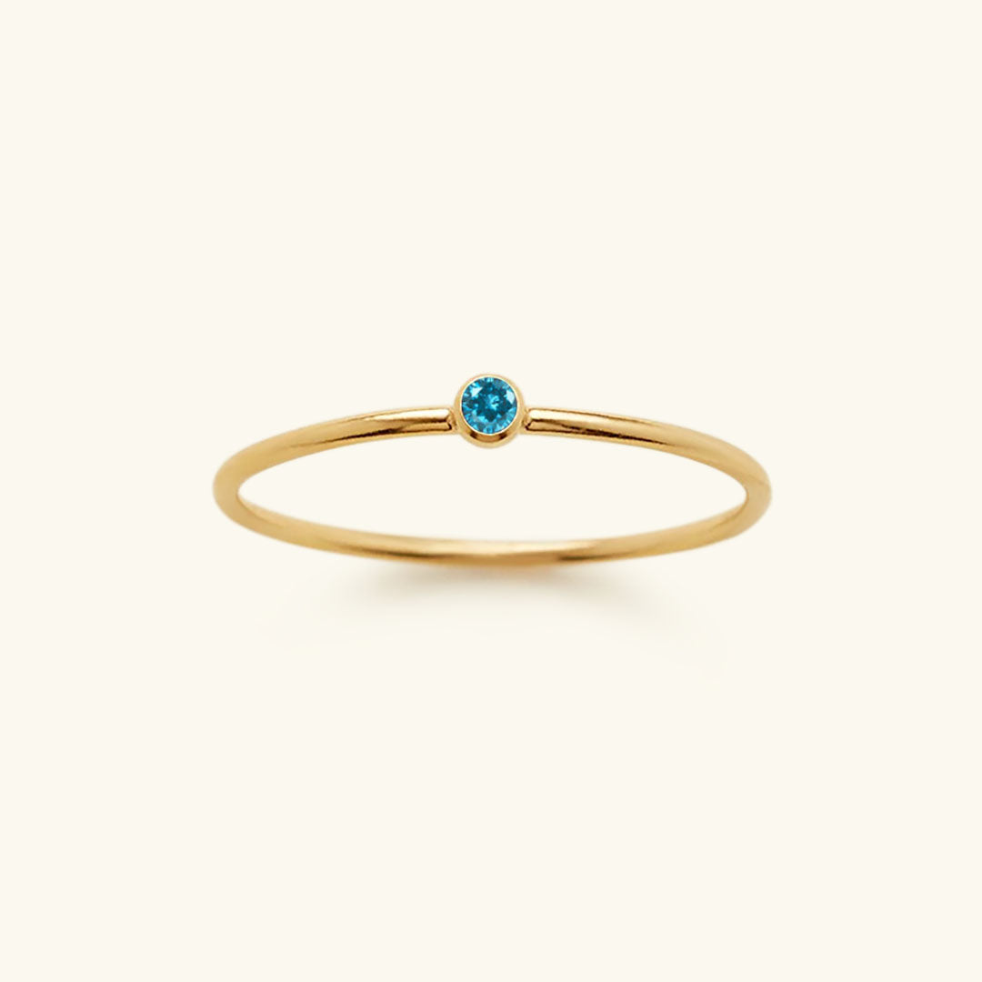 Birthstone Stacker Ring | Customizable 14k Gold-Plated Elegance 12