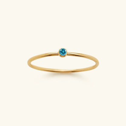 Birthstone Stacker Ring | Customizable 14k Gold-Plated Elegance 12