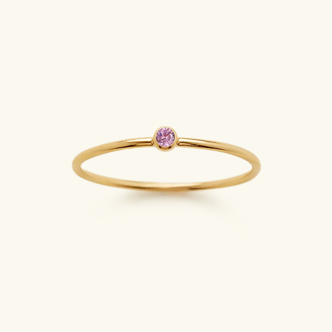 Birthstone Stacker Ring | Customizable 14k Gold-Plated Elegance 13