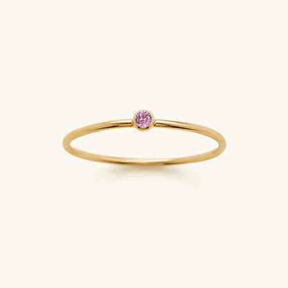 Birthstone Stacker Ring | Customizable 14k Gold-Plated Elegance 13