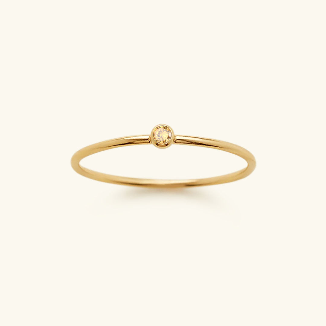 Birthstone Stacker Ring | Customizable 14k Gold-Plated Elegance 15