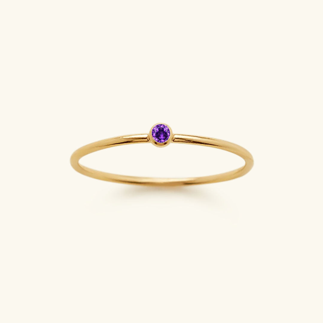 Birthstone Stacker Ring | Customizable 14k Gold-Plated Elegance 16