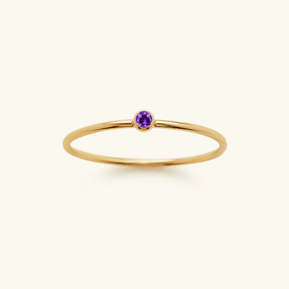 Birthstone Stacker Ring | Customizable 14k Gold-Plated Elegance 16