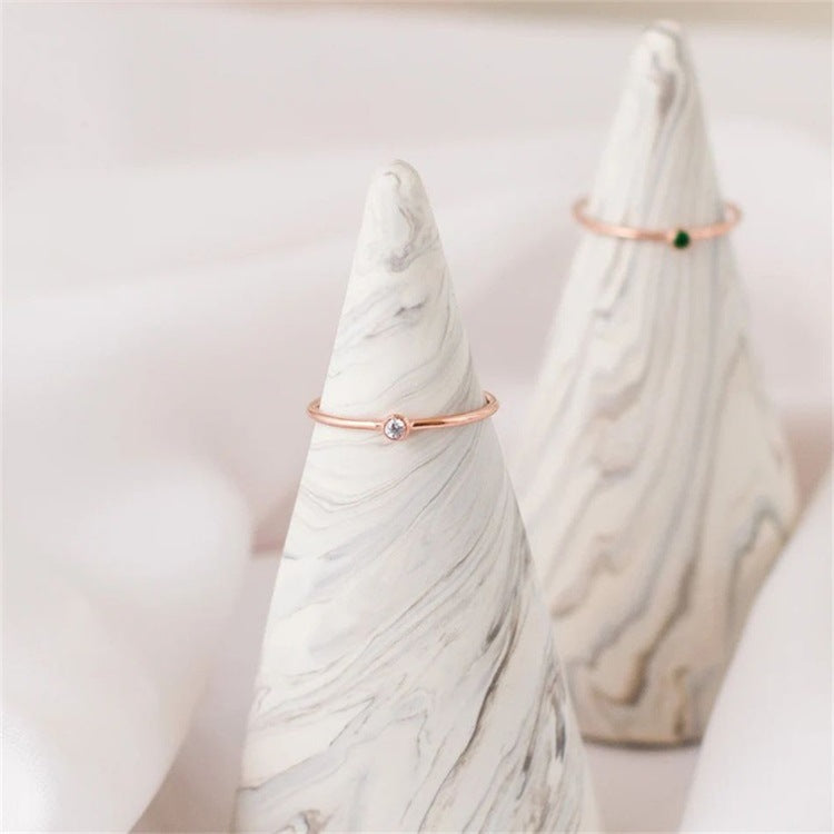 Birthstone Stacker Ring | Customizable 14k Gold-Plated Elegance 2