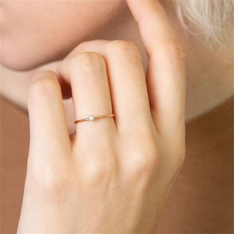 Birthstone Stacker Ring | Customizable 14k Gold-Plated Elegance 3