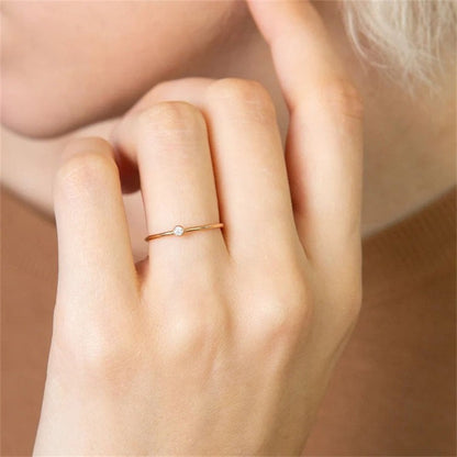 Birthstone Stacker Ring | Customizable 14k Gold-Plated Elegance 3