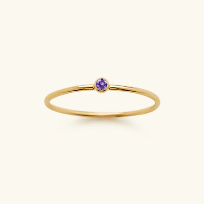 Birthstone Stacker Ring | Customizable 14k Gold-Plated Elegance 7