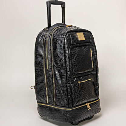 Black Monogram Leather Carry-On Roller Bag