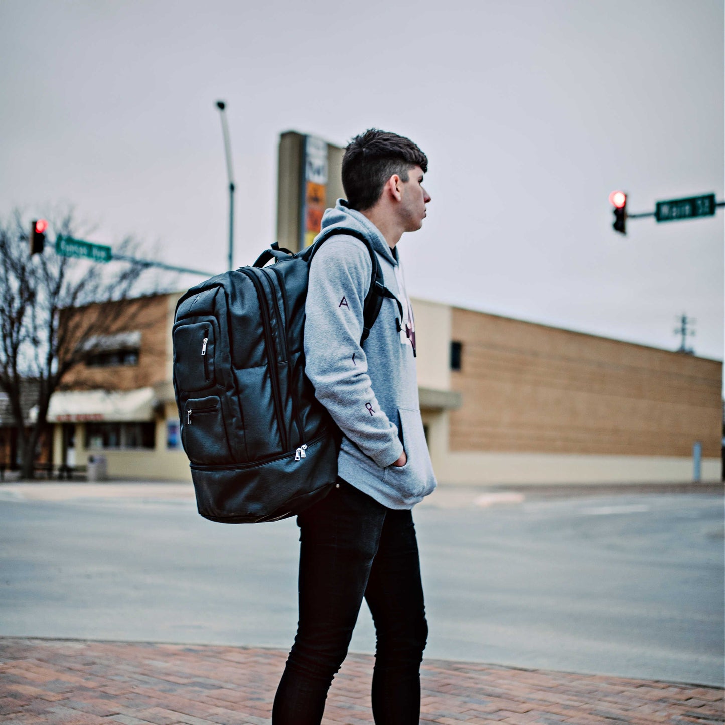 Black Leather Patented Carry-on Bag (XL Design)
