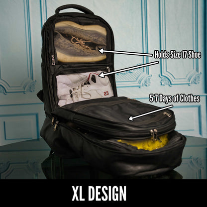 Black Leather Patented Carry-on Bag (XL Design)
