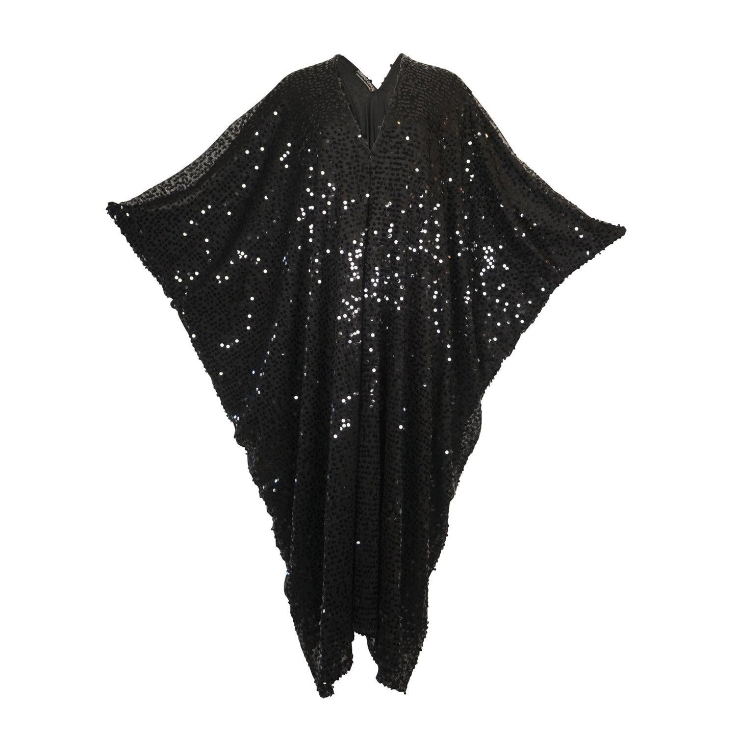 Svart paljett kaftan kjole