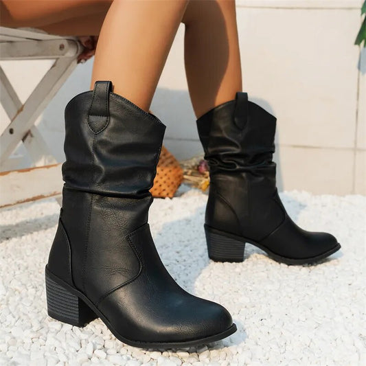 Black Ankle Boots | Elegant Leather Booties for Women with Western Charm 0