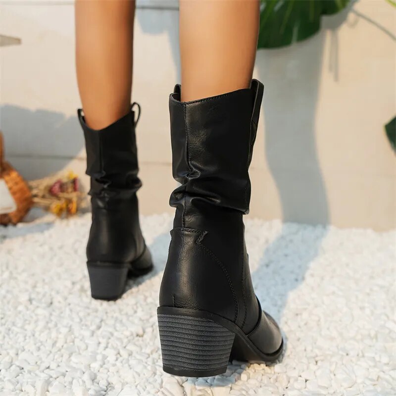 Black Ankle Boots | Elegant Leather Booties for Women with Western Charm 3