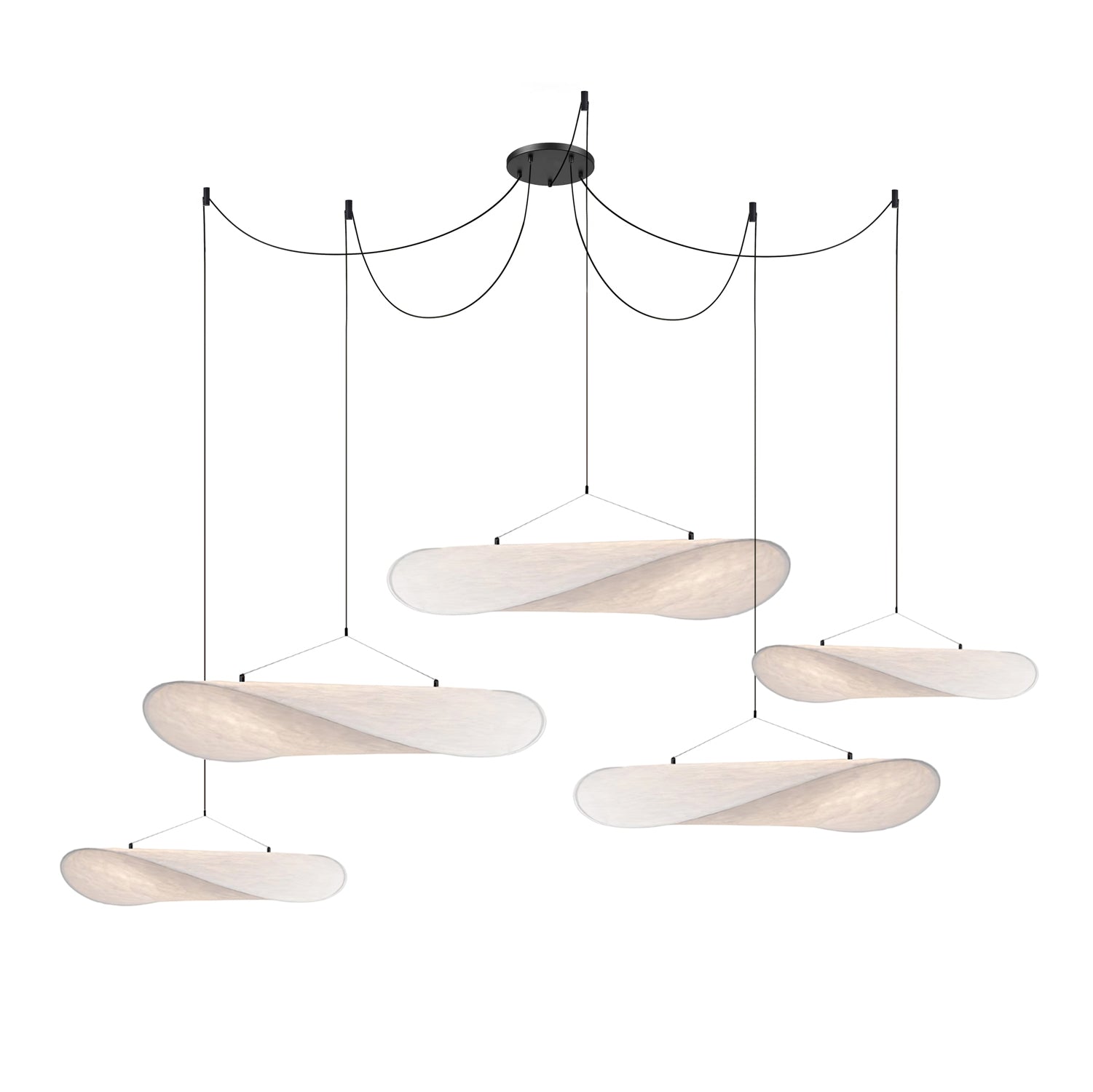 Black Pendant Light | Modern LED Fixture with Recyclable Tyvek Shade 10