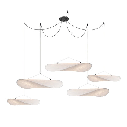 Black Pendant Light | Modern LED Fixture with Recyclable Tyvek Shade 10