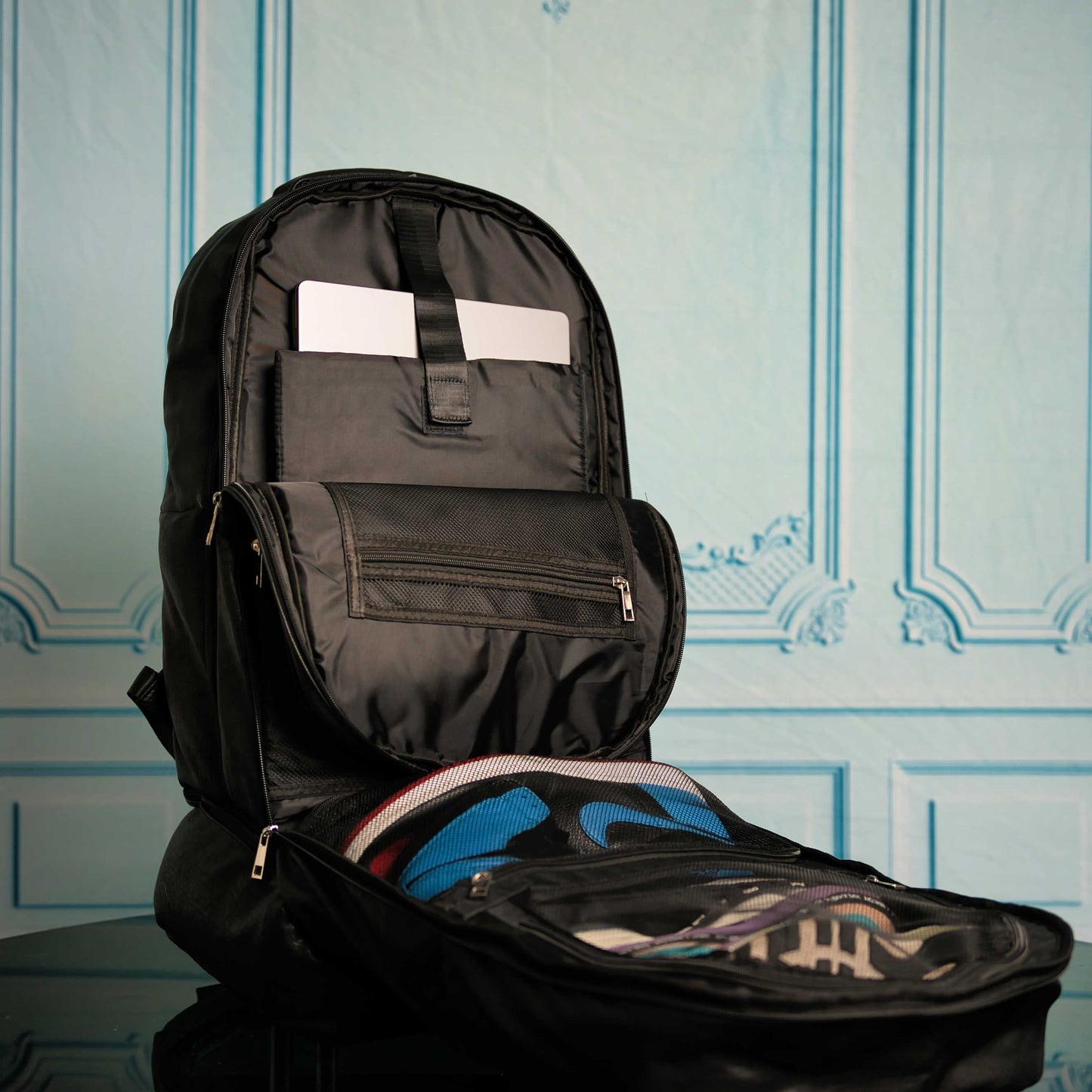 Schwarzes Leder XL Signature Taschen-Set (XL Signature Rucksack und Reisetasche)