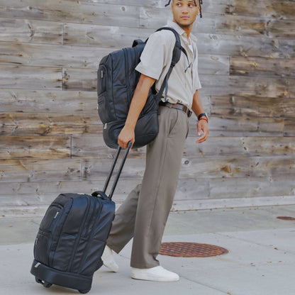 Black Leather Patented Carry-on Bag (XL Design)