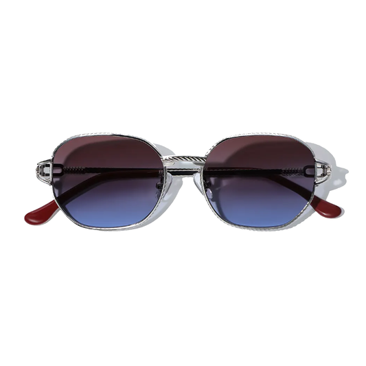 Lunettes de soleil métal bleu violet