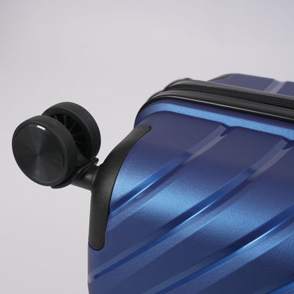 24-inch blauwe harde koffer met 360° wielen en TSA-slot