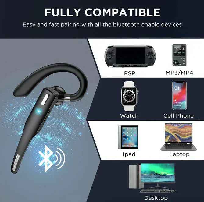 Bluetooth Headset | Dual Mic Noise Cancellation for Clear Calls 5