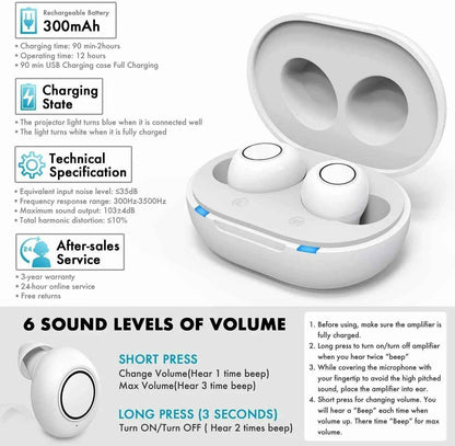 Bluetooth Hearing Aids | App-Controlled Rechargeable with Compact Design 1