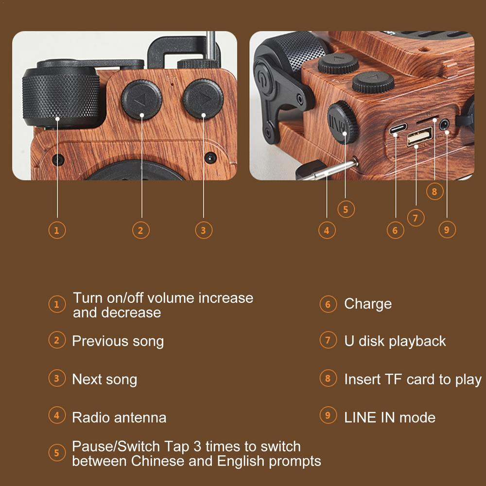 Bluetooth Speaker | Vintage Design with Deep Bass and Multi-Function Playback 4