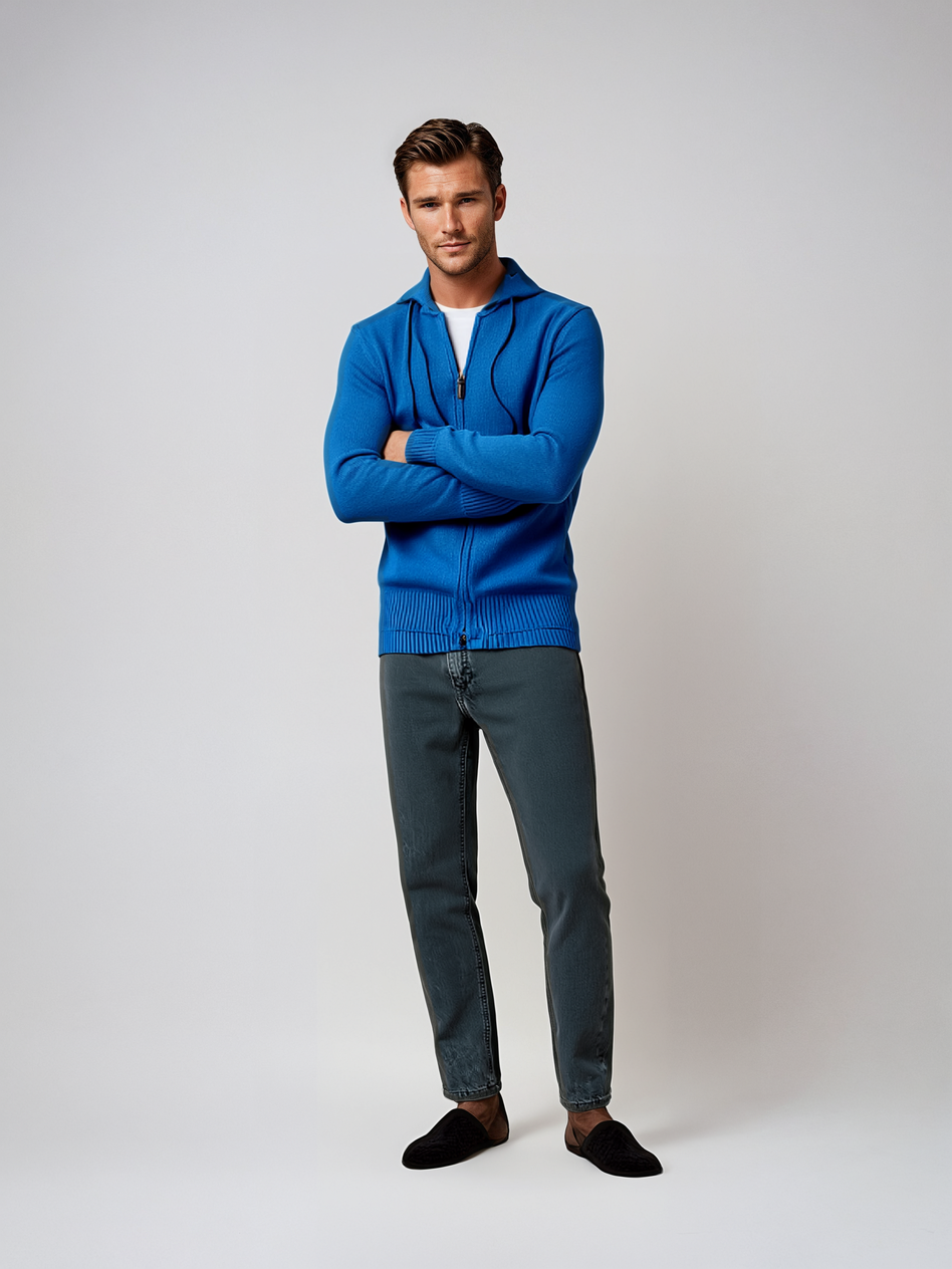 Full Zip Cotton/Cashmere Hoodie