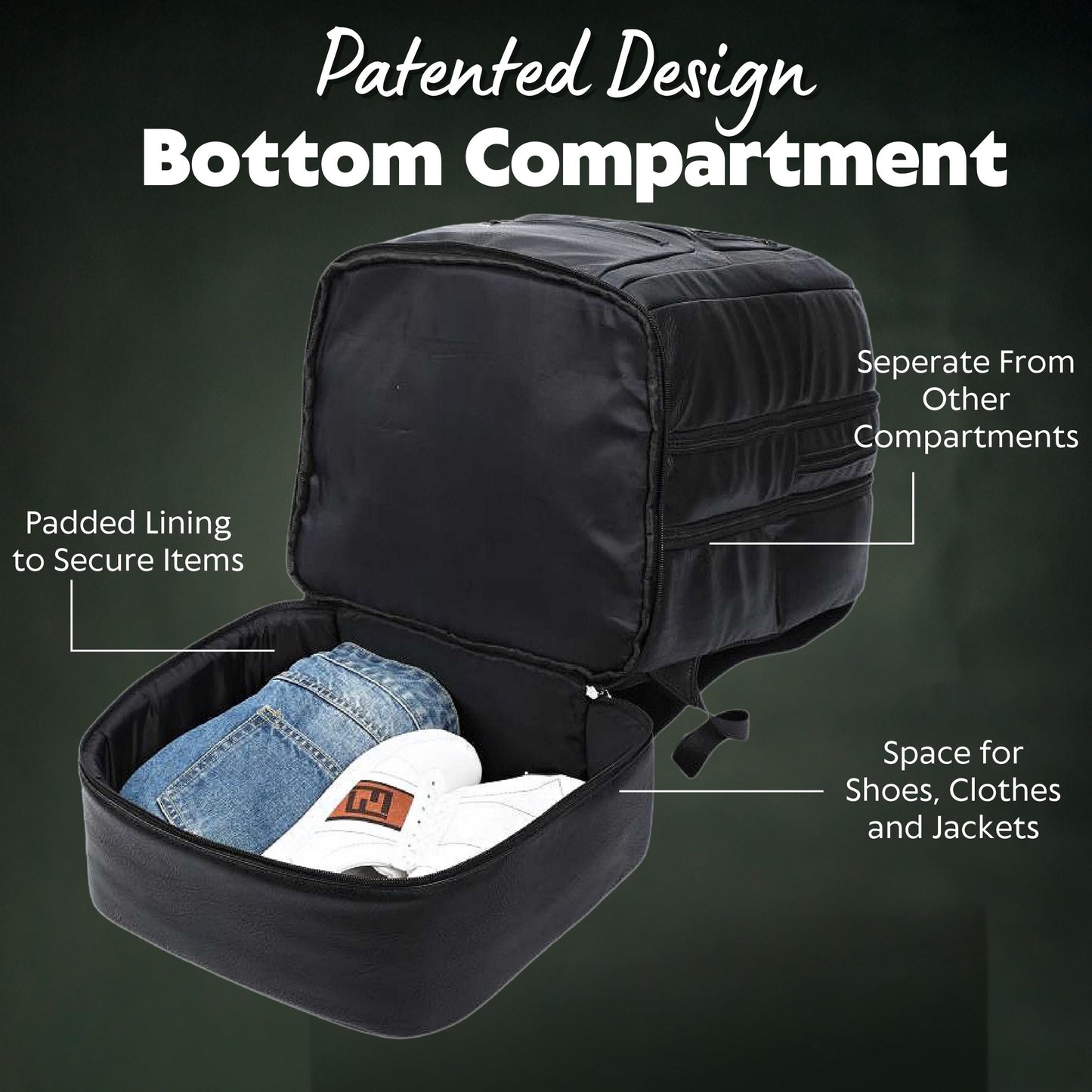 Emerald Green Leather Carry-On Patented Backpack