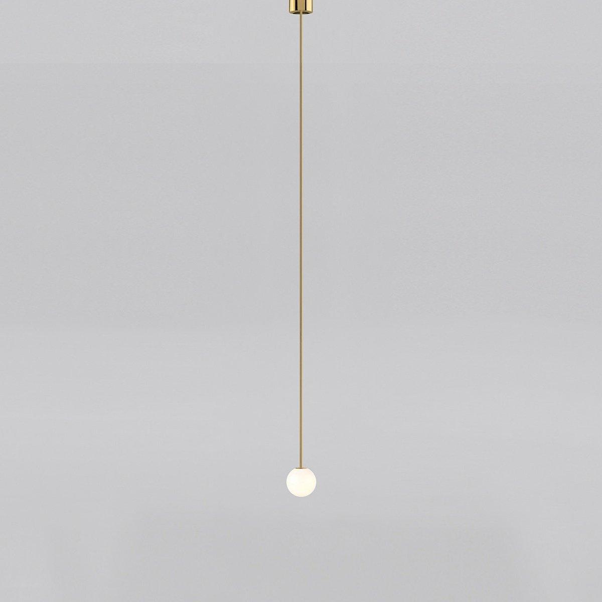 Brass Pendant Lamp | Mouth-Blown Opal Glass for Modern Pendant Lighting 0