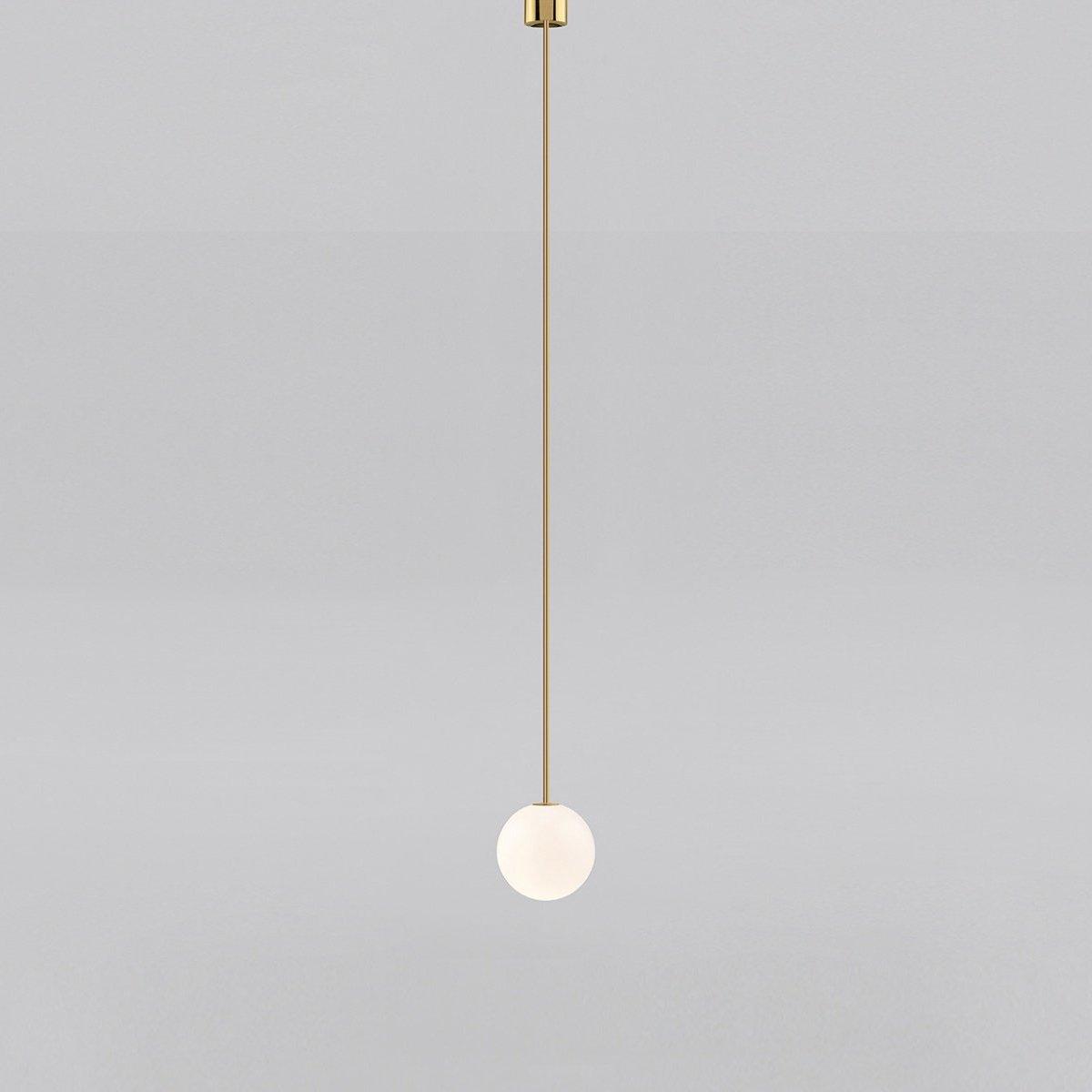 Brass Pendant Lamp | Mouth-Blown Opal Glass for Modern Pendant Lighting 14