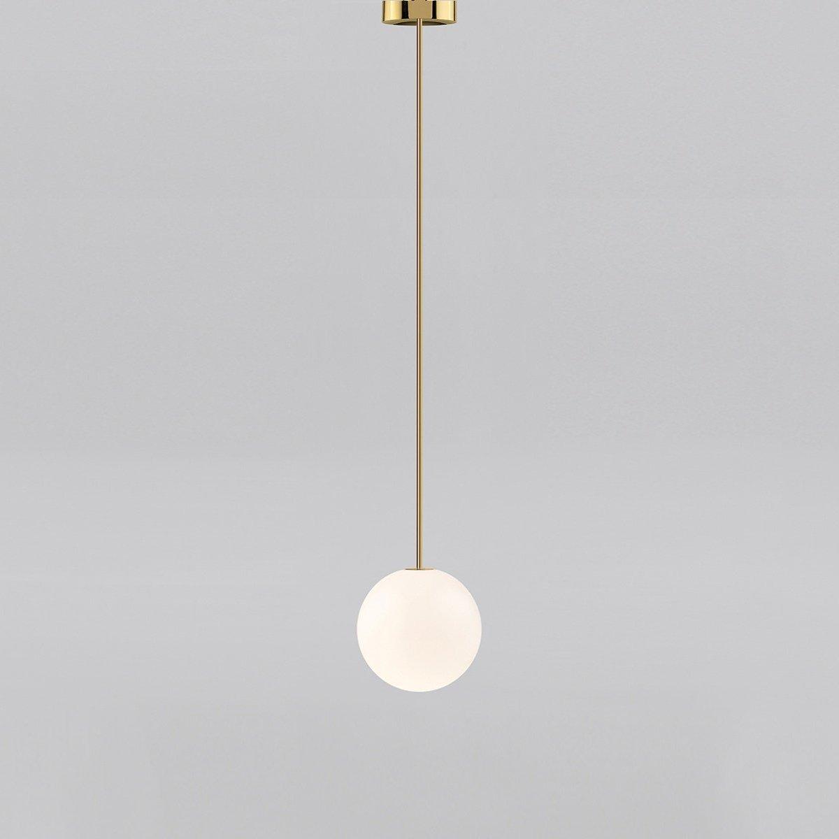 Brass Pendant Lamp | Mouth-Blown Opal Glass for Modern Pendant Lighting 15
