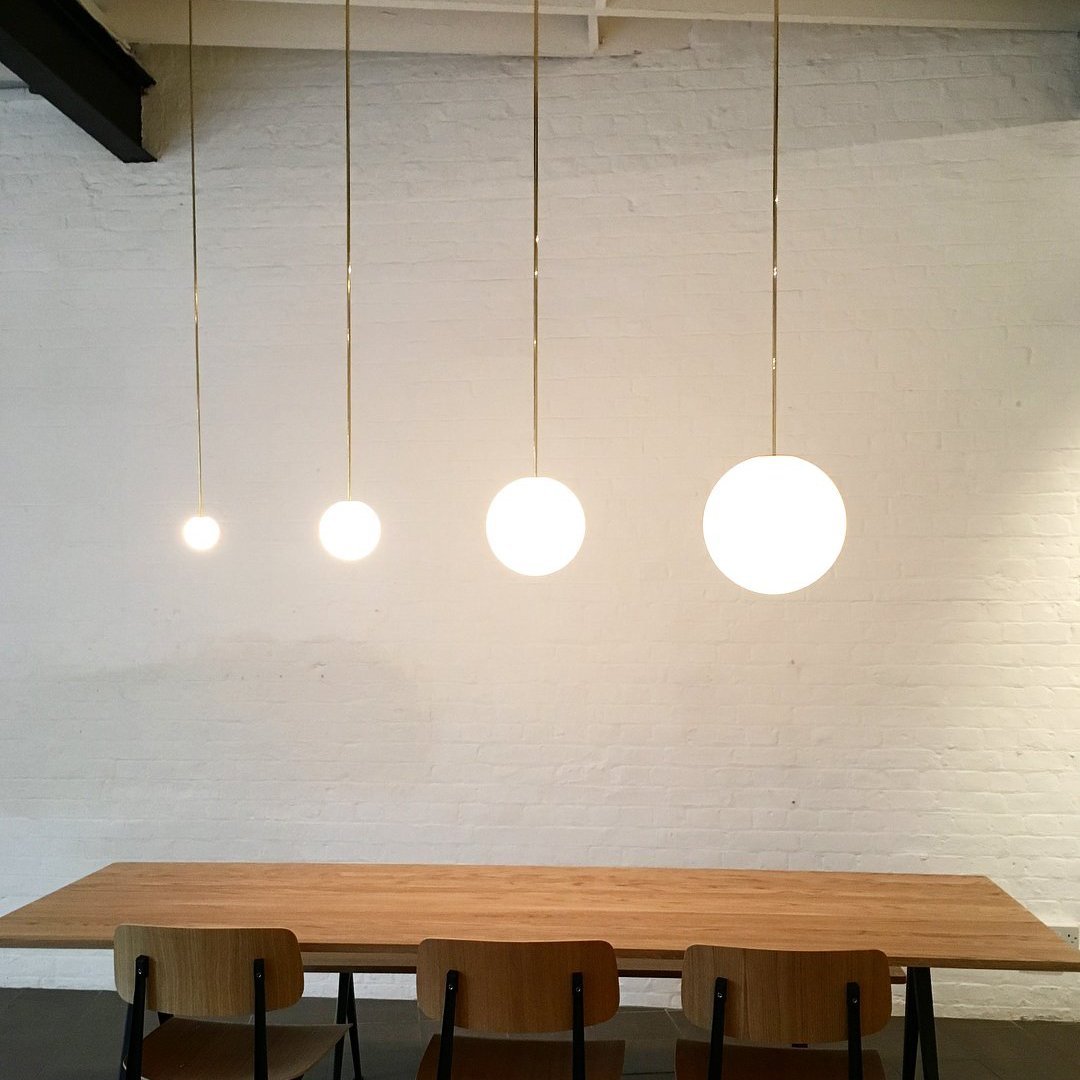 Brass Pendant Lamp | Mouth-Blown Opal Glass for Modern Pendant Lighting 3