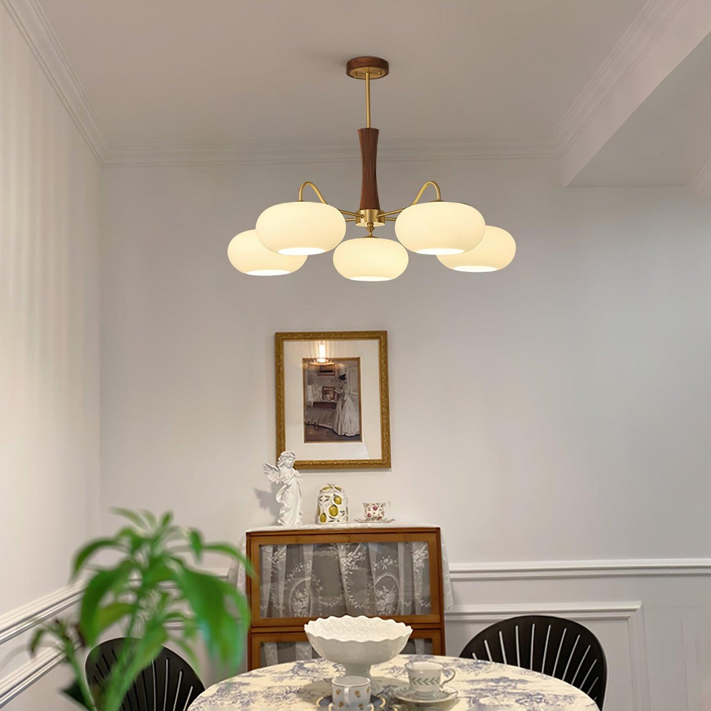 Brass Wooden Chandelier | Modern Design for Dining Room Lighting 3