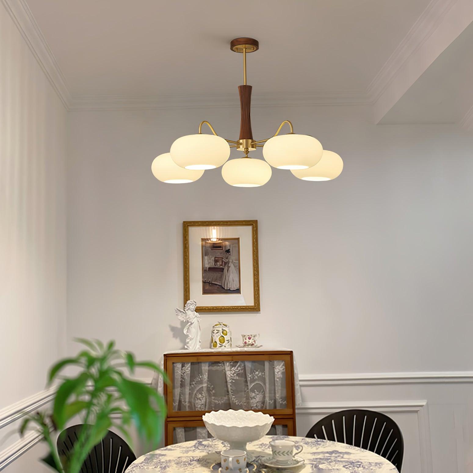 Brass Wooden Chandelier | Modern Design for Dining Room Lighting 3