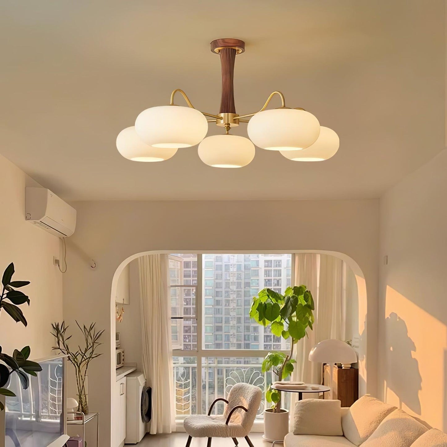 Brass Wooden Chandelier | Modern Design for Dining Room Lighting 4