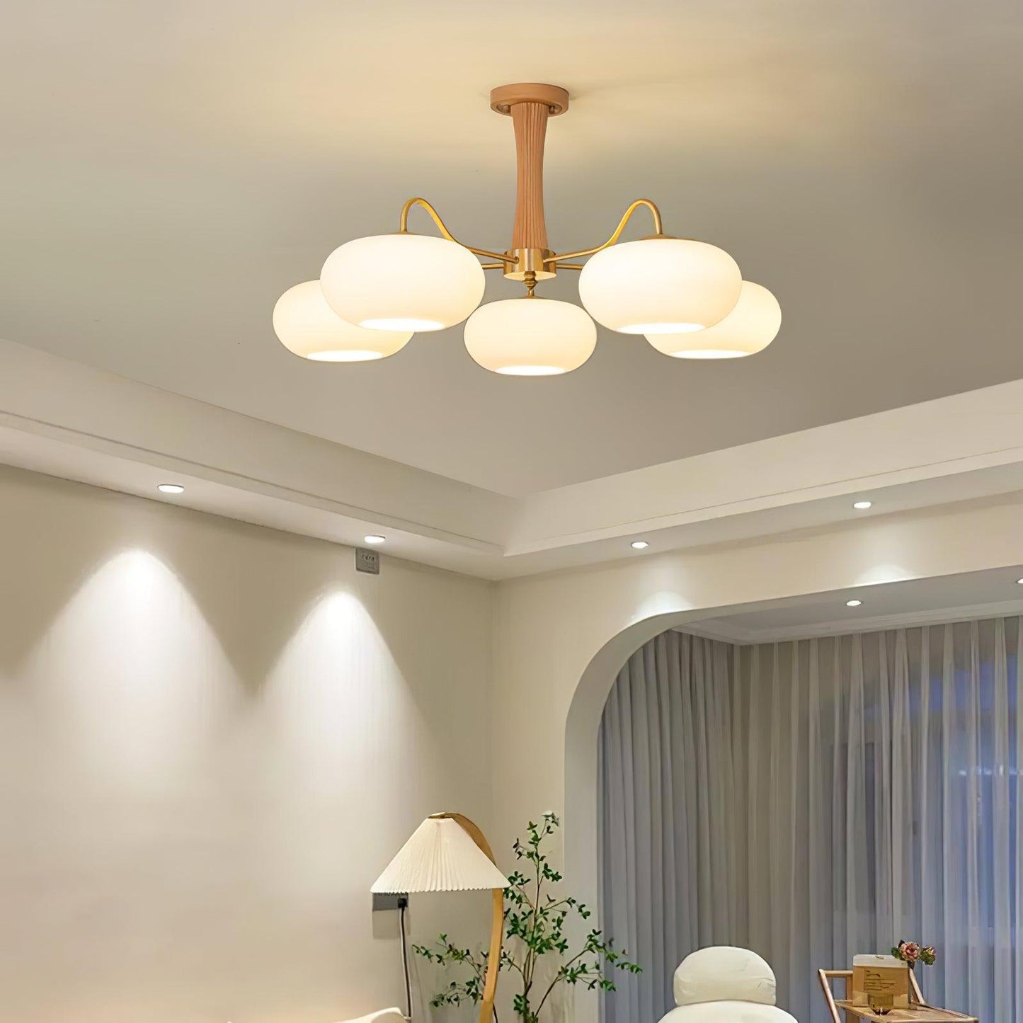 Brass Wooden Chandelier | Modern Design for Dining Room Lighting 5