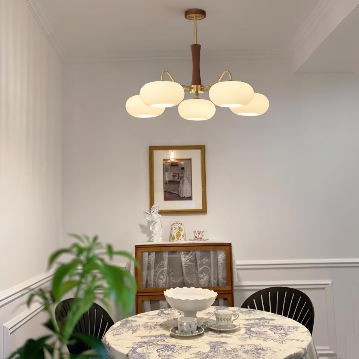Brass Wooden Chandelier | Modern Design for Dining Room Lighting 8