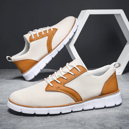Breathable Hybrid Mesh Sneakers with Cushioned Insole and Flexible Rubber Sole for Casual Comfort and Style 0