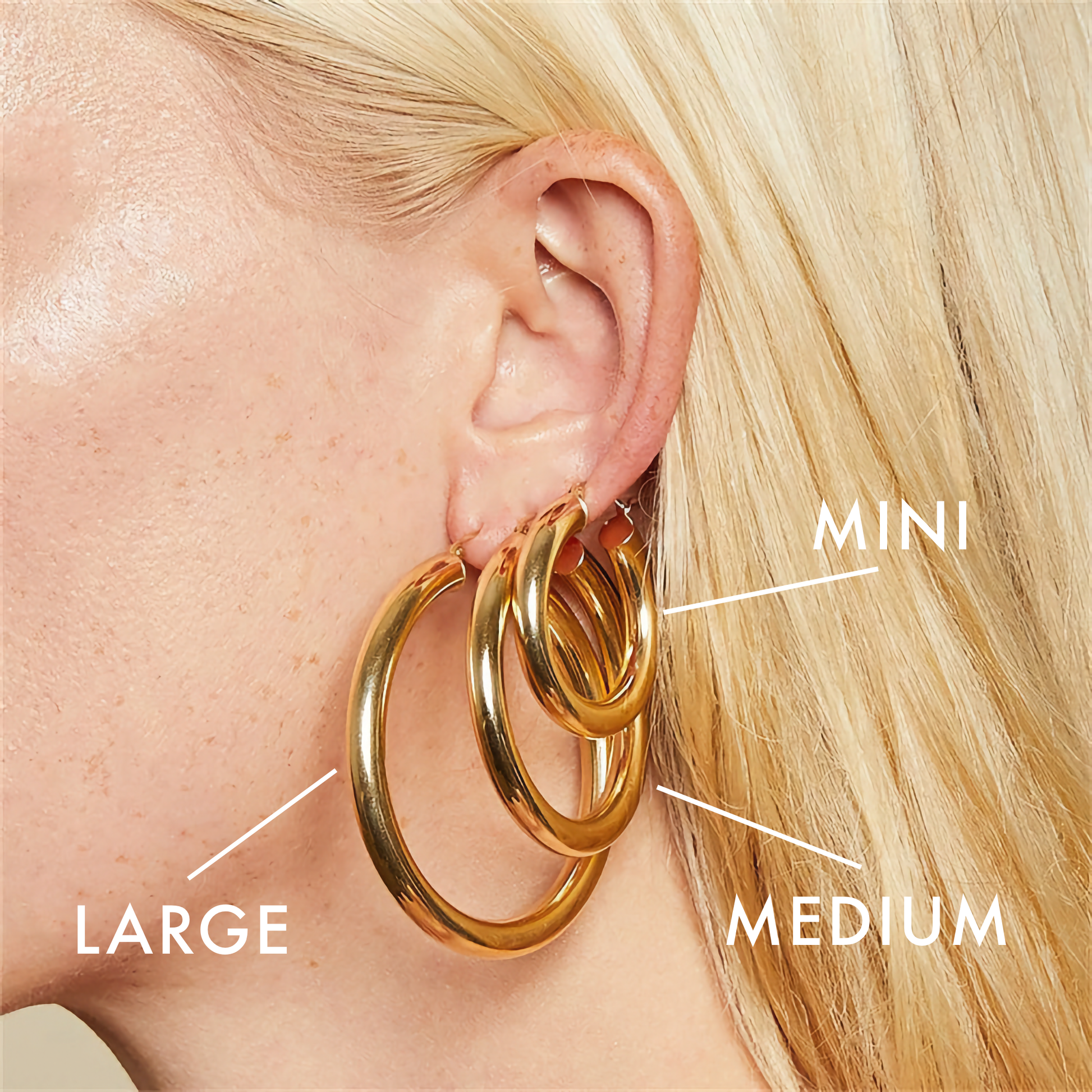 Broad Round Hoops | Ethically Sourced 18k Gold-Plated Stainless Steel 1