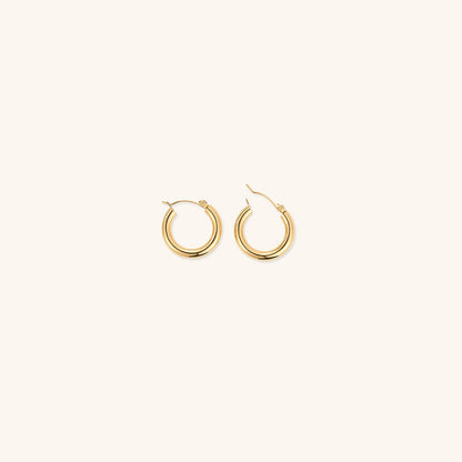 Broad Round Hoops | Ethically Sourced 18k Gold-Plated Stainless Steel 4